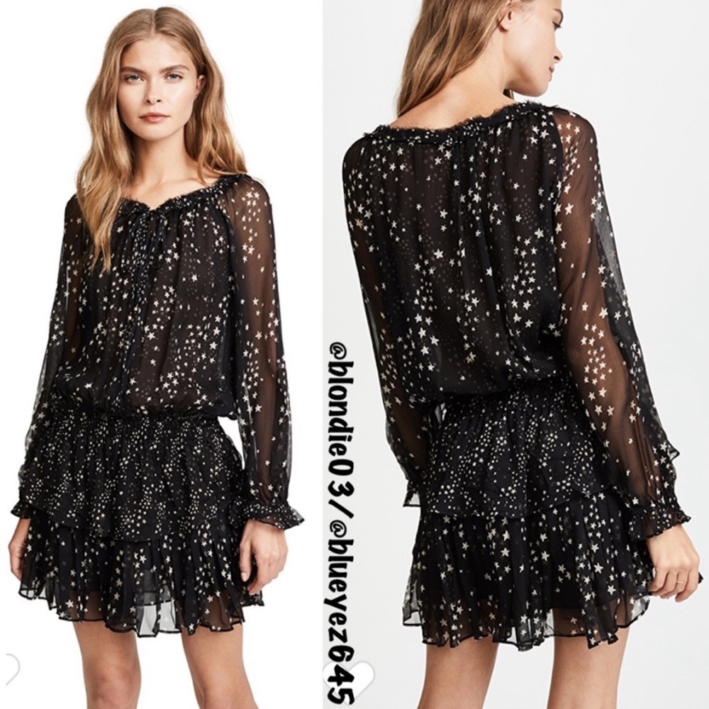 LoveShackFancy nightsky star silk popover dress XS - Picture 3 of 7